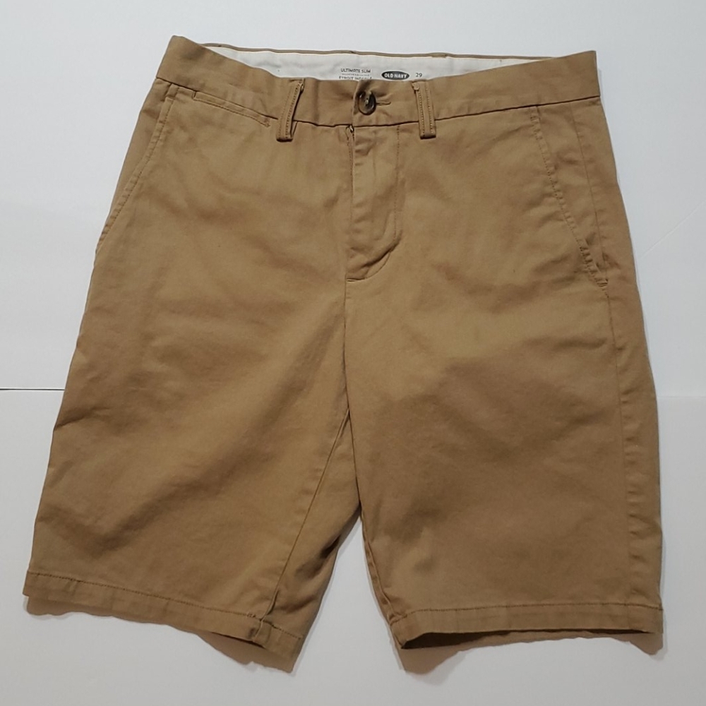 Old Navy MEN'S STRETCH KHAKI SHORTS ultra slim fit